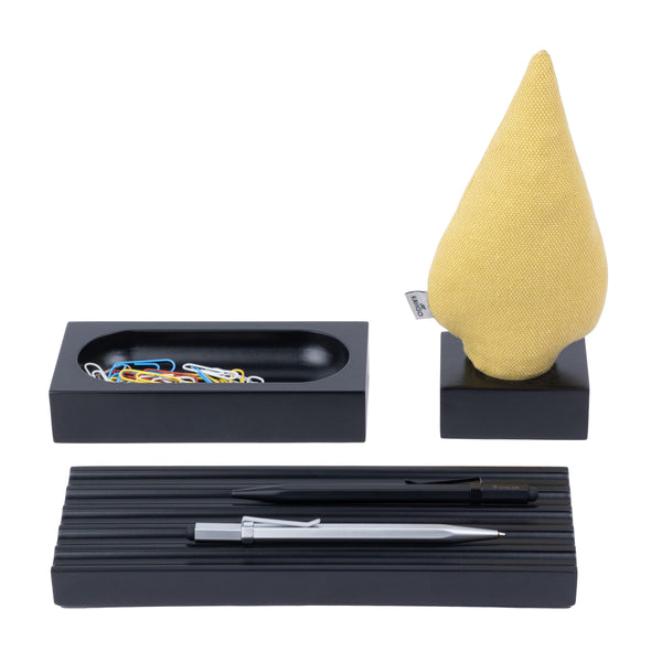 Kayigo Woody Siyah Üçlü Ofis Seti - Sarı Ladin