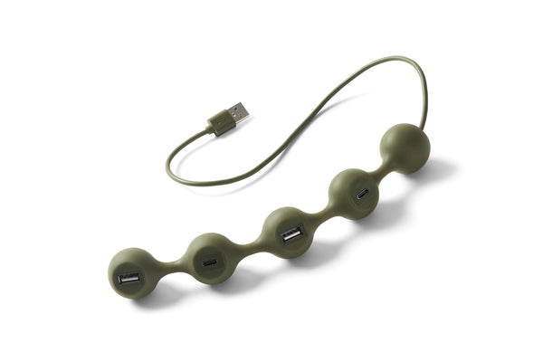 Lexon Peas Hub 2 USB Multiplier Khaki