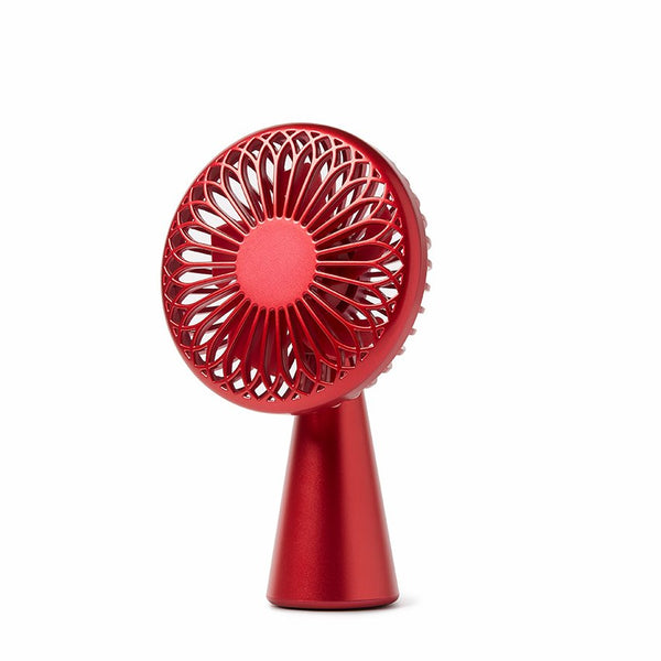 Bonherre mağazasından Lexon Wino, kırmızı alüminyum saplı, 3 kademeli, kablosuz indüksiyon şarj özellikli lüks taşınabilir mini fan.
