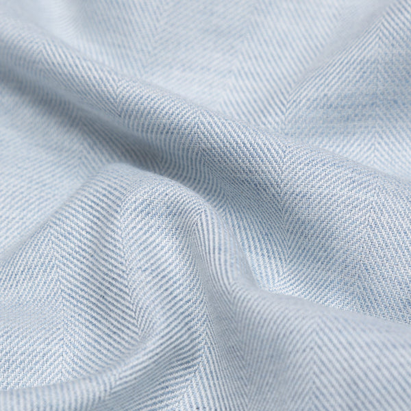 Açık Mavi Balıksırtı El Yapımı Organik Pamuk Gömlek