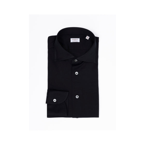 Siyah Jersey Cotton El Yapımı Gömlek