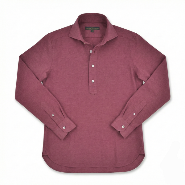 Cenova Pike Pamuk Polo Kesim Gömlek - Bordo