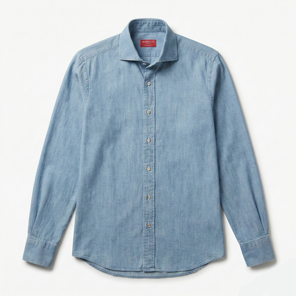 Chambray Denim Gömlek - Açık Mavi