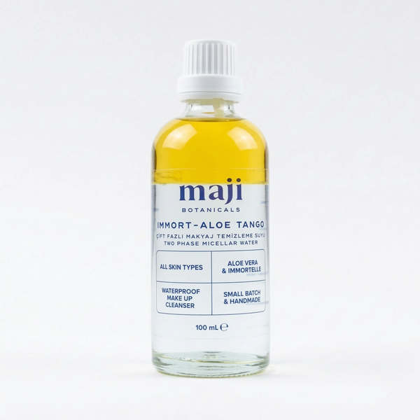 Bonherre mağazasından Maji Botanicals Immort-aloe Tango, Ölmez Çiçek ve Aloe Vera içerikli yerli üretim çift fazlı derinlemesine cilt temizleyici.