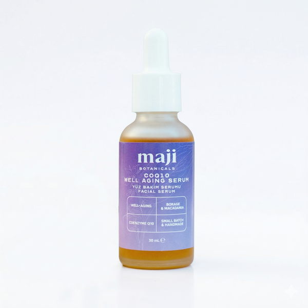 Bonherre mağazasından Maji Botanicals CoQ10 Well-aging yüz serumu, omega asitleri içeren yerli üretim vegan bakım.
