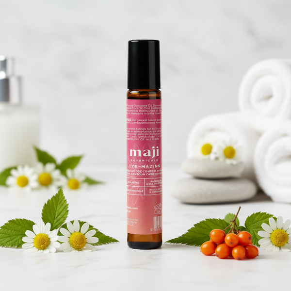 Bonherre'den Maji Botanicals Eye-mazing göz çevresi serumu, papatya ve akgünlük yağlı yerli üretim doğal bakım.