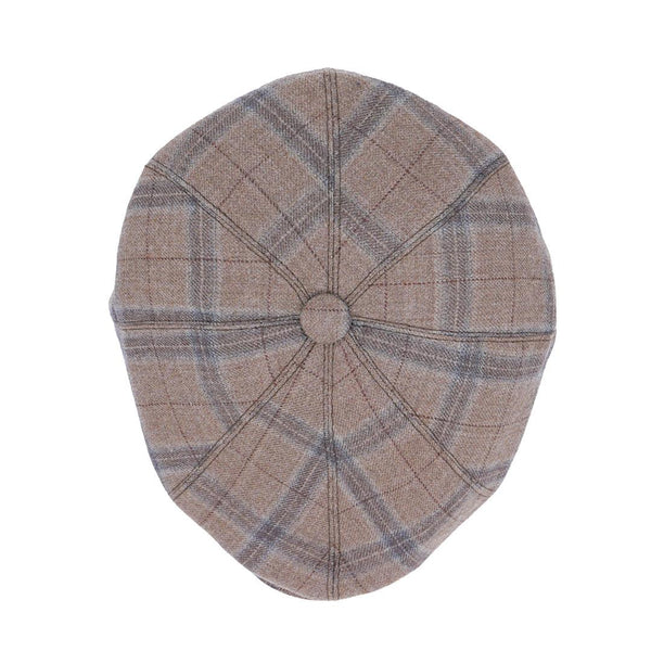 Yün 30's 8 Panel Glencheck Flanel Şapka - Bonherre