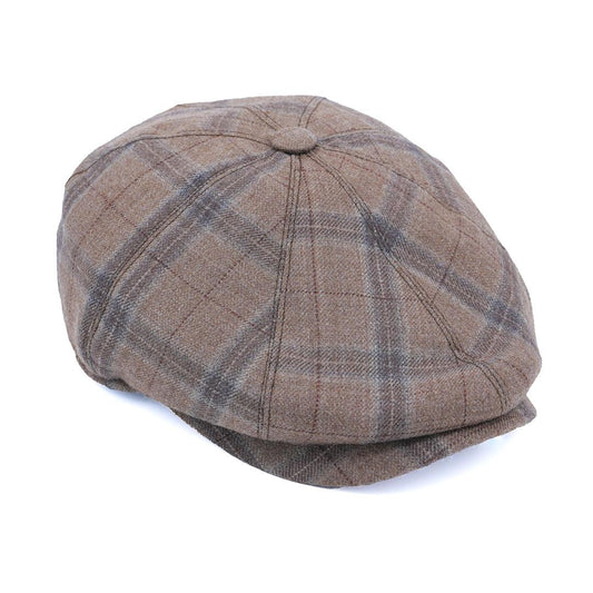 Yün 30's 8 Panel Glencheck Flanel Şapka - Bonherre