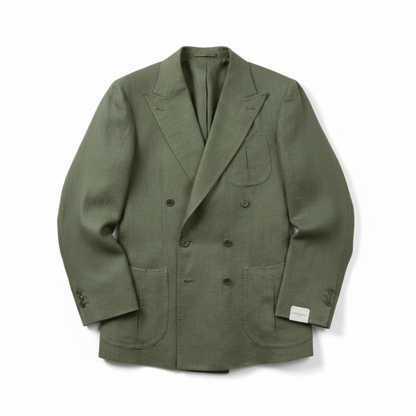 Orazio Luciano X Enis Inci - Zeytin Yeşili Hellard Saf Keten Ceket