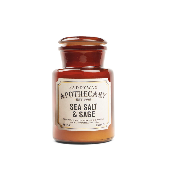 Bonherre mağazasından Apothecary serisi deniz tuzu ve adaçayı kokulu 226 gr cam mum.