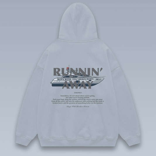 Fermuarlı Hoodie - Running Away