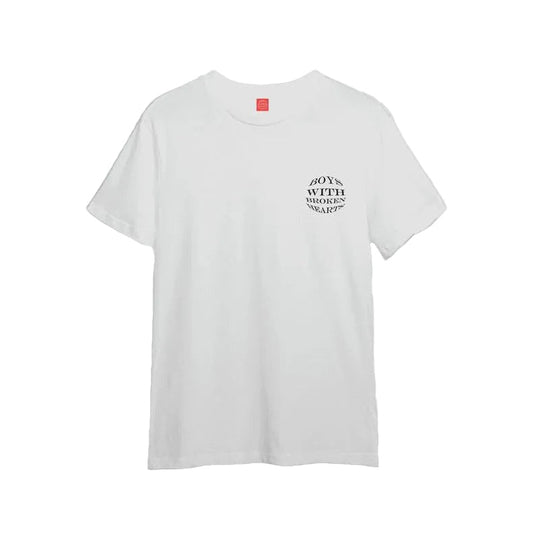 Nakışlı Kabartma Baskılı Beyaz Tişört