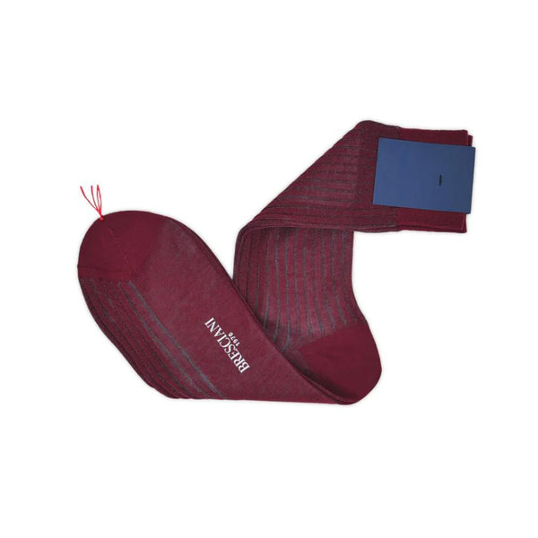 Elbise Çorabı Mid Calf Rubino Medio - Gri Çizgili Bordo