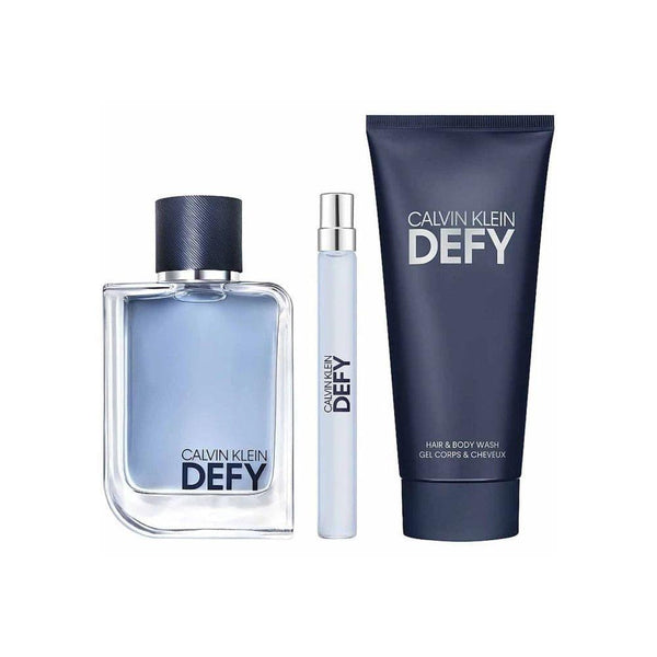 Bonherre mağazasından Calvin Klein Defy, odunsu aromatik erkek parfüm ve saç & vücut şampuanı bakım seti.
