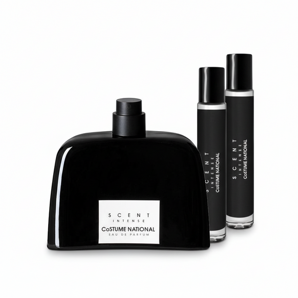 Bonherre mağazasından Costume National Scent Intense EDP 100 ml ve 2 adet 7,5 ml seyahat boyu içeren unisex parfüm seti.