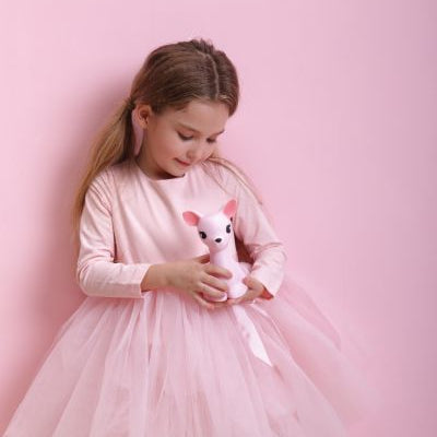 Bonherre mağazasından Dhink, pembe geyik figürlü dokunmatik ve zamanlayıcılı çocuk gece lambası.