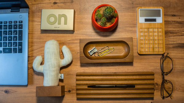 Kayigo Woody Açık Kahverengi Üçlü Ofis Seti - Krem Kaktüs