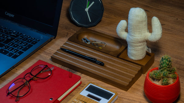 Kayigo Woody Açık Kahverengi Üçlü Ofis Seti - Krem Kaktüs