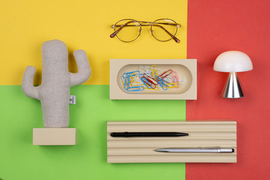 Kayigo Woody Krem Üçlü Ofis Seti - Bej Cactus