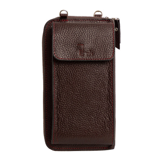 El yapımı bordo deri pasaport ve telefon çantası – floater dana derisi, çok gözlü tasarım