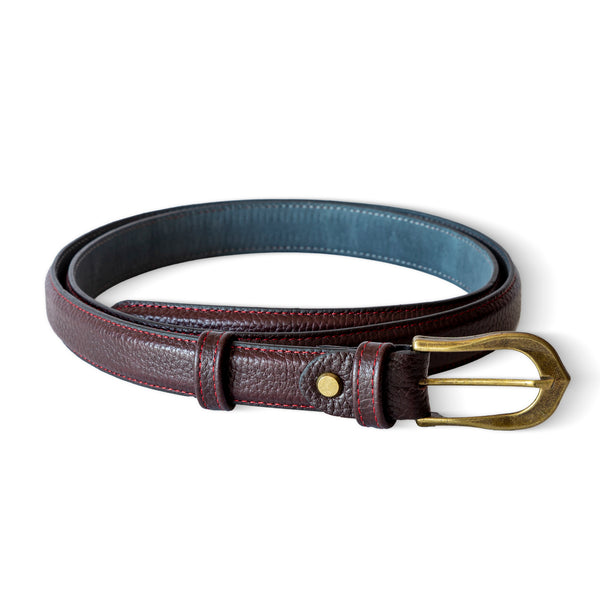 El Yapımı Hakiki Floater Deri Kemer – Bordo – 2.5 cm