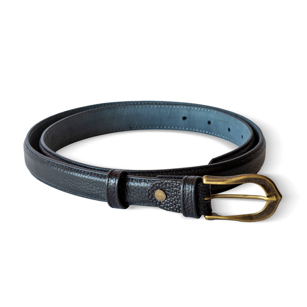 El Yapımı Hakiki Floater Deri Kemer - Siyah – 2.5 cm