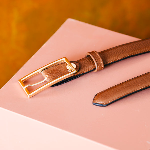 El Yapımı Hakiki Floater Deri Kemer – Taba – 2.5 cm