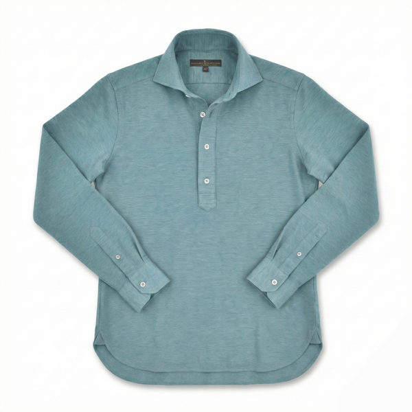 Cenova Pike Pamuk Polo Kesim Gömlek - Yeşil