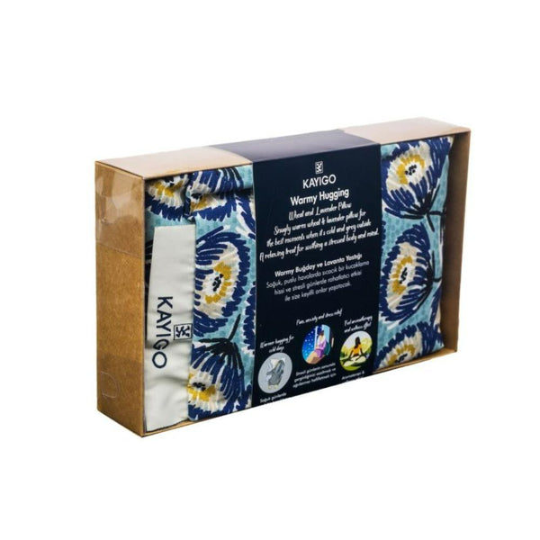 Kayigo Warmy Lavantalı Ilık Sarılma Yastığı- Mavi Çiçekler