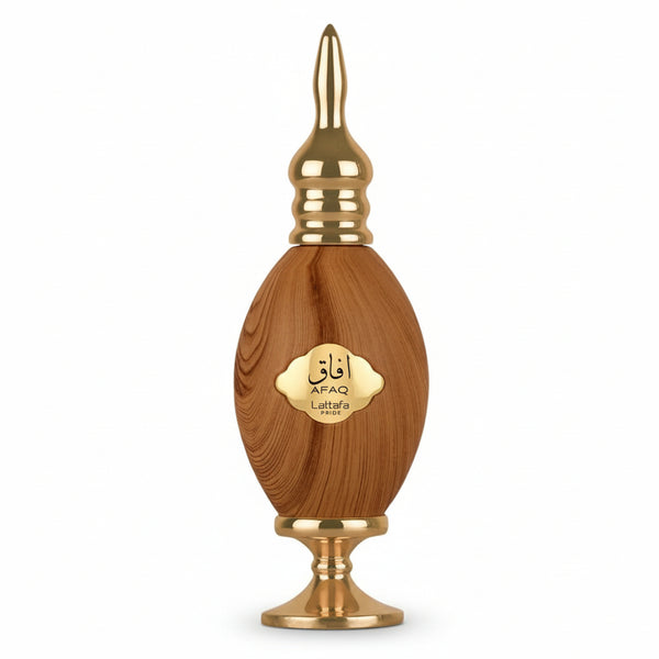 Bonherre mağazasından Lattafa Afaq Gold EDP, armut, sümbülteber, yasemin ve kaşmir notalı 100 ml unisex parfüm.