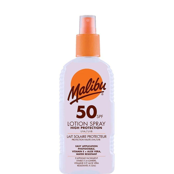 Bonherre mağazasından Malibu Güneş Koruyucu Sprey Losyon SPF50, üst düzey korumalı ve vitaminli lüks erkek güneş kremi.