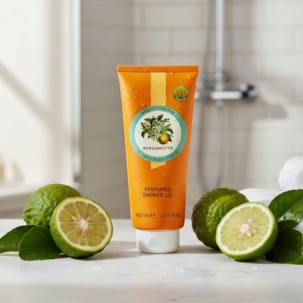 Bonherre mağazasından Monotheme Bergamot (Bergamotto) parfümlü duş jeli, ferah Sicilya narenciyeli İtalyan vücut bakım ürünü.