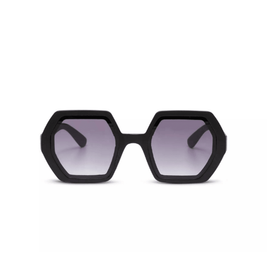 Emma Big Hexagonal Siyah Güneş Gözlüğü - Bonherre