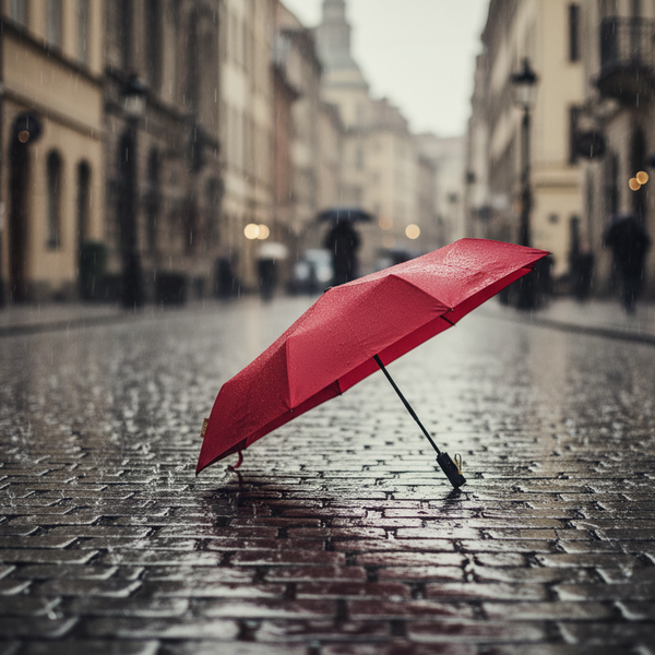 Bonherre mağazasından Original Duckhead The Daily Macenta, sürdürülebilir huş ağacı saplı lüks otomatik şemsiye.