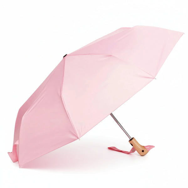 Bonherre mağazasından Original Duckhead Pembe, el yapımı huş ağacı saplı lüks kompakt şemsiye.
