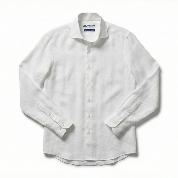 Massimo Beyaz Keten Gömlek