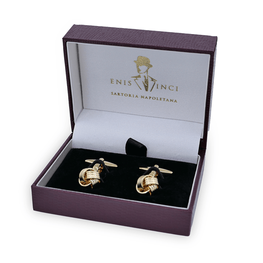 Altın Kaplama Yaldızlı Düğüm Karmaşık Dokuma Düğüm Kol Düğmeleri - Bonherre