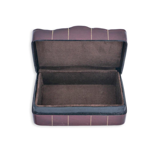 Deri Aksesuar Kutusu - Kahverengi Altın Florentine Amblemli - Bonherre