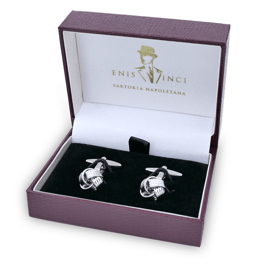 Karmaşık Düğüm Örgü Basitçe Metal Kol Düğmeleri - Bonherre