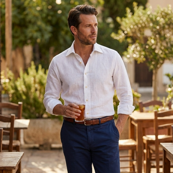 Rubi Bej Keten Gömlek