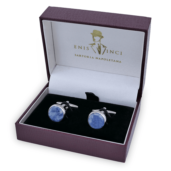 Signature Koleksiyonu No6 Mavi Aventurin ve Gümüş Kol Düğmeleri - Bonherre