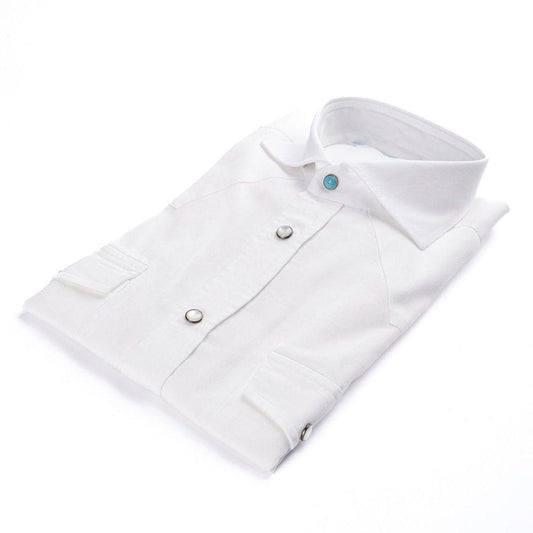 Vanacore Napoli - Beyaz Denim Rodeo Gömlek - Bonherre