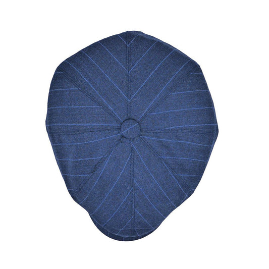 Yün 30's 8 Parça Lacivert Pimli Çizgili Flanel Şapka - Bonherre