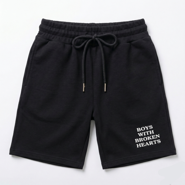 Beyaz Kabartma Baskılı Şort