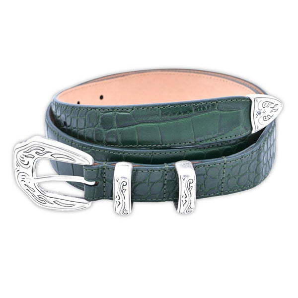 Yeşil Dana Derisi El İşi Batı Kemeri