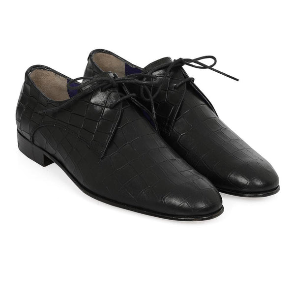 Henri Derby Shoes - Deri Baskılı