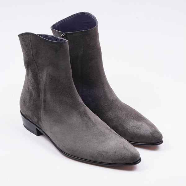 Neil Stacked Heel Bot - Süet Gri