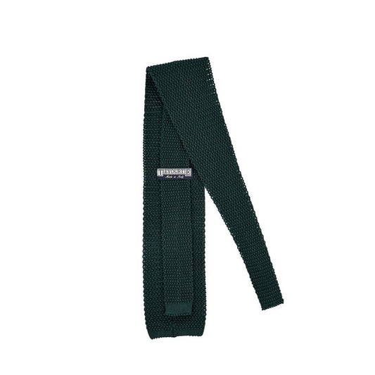 Örme İpek Kravat - Koyu Yeşil - Bonherre