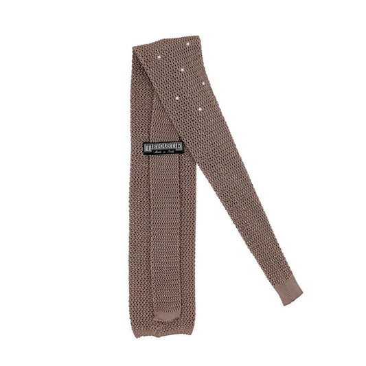 Pois Örme İpek Kravat - Bej - Bonherre