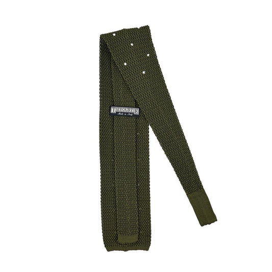 Pois Örme İpek Kravat - Yeşil - Bonherre